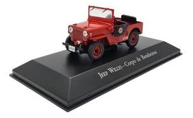 Miniatura Jeep Willys Corpo De Bombeiros Metal 1:43