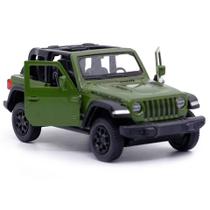 Miniatura Jeep Wrangler Conversivel Rubicon 2dr RMZ 1:38 Metal e Fricção Verde Militar