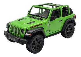 Miniatura Jeep Wrangler Rubicon Teto Aberto Verde 1:34 - Kinsmart