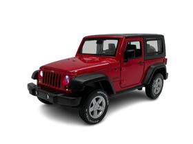 Miniatura Jeep Wrangler Vermelho Acende Luz E Som Metal 1:32 Miniatura Jeep Wrangler Vermelho Acende Luz E Som Metal 1:32