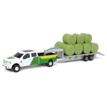 Miniatura John Deere 1/64 Pickup com Trailer e Fardos ERTL Miniatura John Deere 1/64 Pickup com Trailer e Fardos ERTL