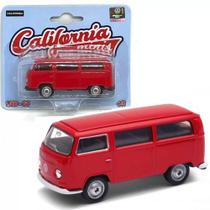 Miniatura Kombi T2 Vermelho 1/64 Califórnia minis