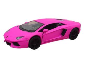 Miniatura Lamborghini Aventador LP700-4 Kinsmart 1:38 Metal e Fricção Rosa Fosco