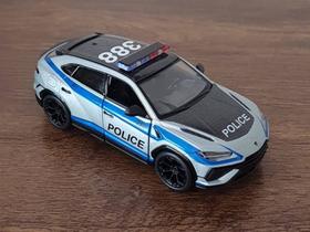 Miniatura Lamborghini Urus Performante Edition Kinsmart 1/40 Metal e Fricção Prata Policia