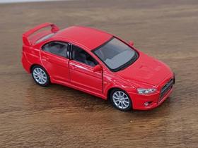 Miniatura Lancer Evolution X 2008 Kinsmart 1/36 Metal e Fricção Vermelho