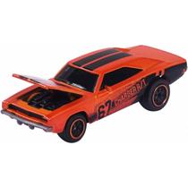 Miniatura Majorette Racing Cars Dodge Charger R/T c/ Card 1/64 Metal Laranja