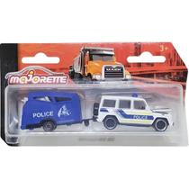 Miniatura Majorette Trailer Mercedes-Amg G63 Policia 1/64 Metal Branca