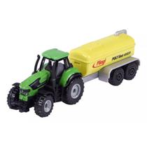Miniatura Majorette Trailer Trator Deutz-Fahr 9340 + Fliegl Polyline 1/64 Metal