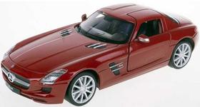 Miniatura Mercedes Benz Sls AMG vermelha Welly 1/24 Miniatura Mercedes Benz Sls AMG vermelha Welly 1/24