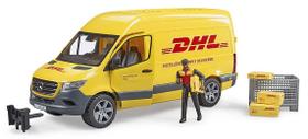 Miniatura Mercedes Benz Sprinter DHL com boneco Bruder 1/16