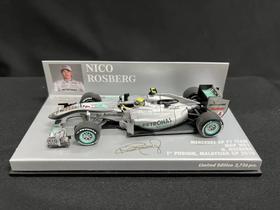 Miniatura Mercedes Gp F1 Gp W01 Nico Rosberg 1:43 Minichamps Prateado Miniatura Mercedes Gp F1 Gp W01 Nico Rosberg 1:43 Minichamps Prateado