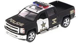 Miniatura Metal Chevrolet Silverado Police Preto 2014 KT5381 Miniatura Metal Chevrolet Silverado Police Preto 2014 KT5381