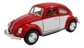 Miniatura Metal Volkswagen Fusca Vermelho Branco 1967 057D73