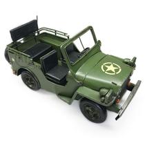 Miniatura Militar Jeep - Enfeite Metal Vintage Retrô 32cm