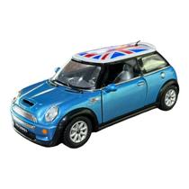 Miniatura Mini Cooper S Azul Metal 1:28