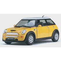 Miniatura Mini Cooper S Escala 1/28 Metal Kinsmart á Fricção(Amarelo)