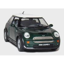 Miniatura Mini Cooper S Escala 1/28 Metal Kinsmart á Fricção(Verde) Miniatura Mini Cooper S Escala 1/28 Metal Kinsmart á Fricção(Verde)