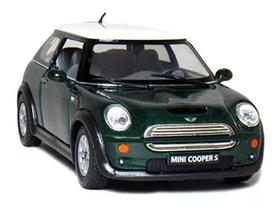 Miniatura Mini Cooper S Escala 1/28 Metal Kinsmart á Fricção(Verde) Miniatura Mini Cooper S Escala 1/28 Metal Kinsmart á Fricção(Verde)