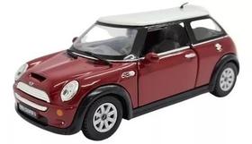 Miniatura Mini Cooper S Escala 1/28 Metal Kinsmart á Fricção(Vinho) Miniatura Mini Cooper S Escala 1/28 Metal Kinsmart á Fricção(Vinho)