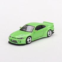 Miniatura Mini Gt Nissan Silvia S15 Rocket Bunny Green 1/64