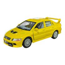 Miniatura Mitsubishi Lancer Evolution Amarelo Kinsmart 1:36 Miniatura Mitsubishi Lancer Evolution Amarelo Kinsmart 1:36
