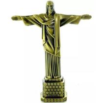 Miniatura Monumento Cristo Redentor Decoração 20 Cm De Metal