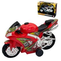 Miniatura Moto Athletic Com Som Luz E Fricção 18cm - Dm Toys