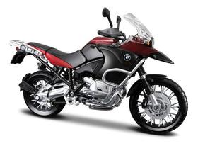 Miniatura Moto Bmw R1200 Gs Maisto 1:12 Preto E Vermelho
