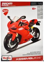 Miniatura Moto Ducati 1199 Panigale - Vermelha - Kit P/ Montar - 1:12 - Maisto Miniatura Moto Ducati 1199 Panigale - Vermelha - Kit P/ Montar - 1:12 - Maisto