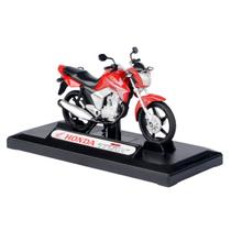 Miniatura Moto Honda CG Titan 150 2014 Preto 1/18 Vermelho Toys CAL71802
