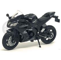 Miniatura Moto Kawasaki Ninja ZX-10R 2017 Preta Welly 1/18