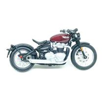 Miniatura Moto Triumph Bonneville Bobber 1/18 Vermelha Bburago 51067