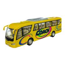 Miniatura Ônibus Amarelo Coach Kinsfun 1:64