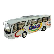 Miniatura Ônibus Branco Coach Kinsfun 1:64 Miniatura Ônibus Branco Coach Kinsfun 1:64