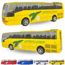 Miniatura Ônibus de Metal Pneus De Borracha 16 Cm A Fricção