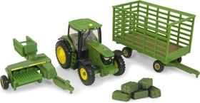 Miniatura Play Set John Deere Trator 6210R Enfardadeira 1/64 Miniatura Play Set John Deere Trator 6210R Enfardadeira 1/64