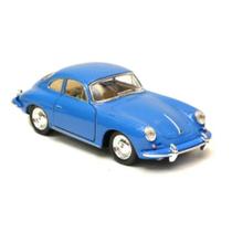 Miniatura Porsche 356B Carrera 2 Kinsmart 1/32 Metal e Fricção Azul