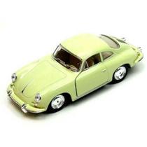 Miniatura Porsche 356B Carrera 2 Kinsmart 1/32 Metal e Fricção Bege