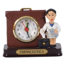 Miniatura Profissional Farmacêutica Resina Com Relógio 8Cm - Meerchi