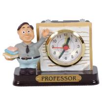 Miniatura Profissional Professor De Resina Com Relógio 8 Cm