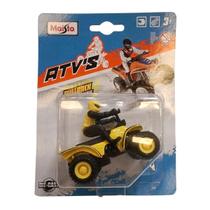 Miniatura Quadriciclo Amarelo Com Piloto Amarelo Maisto 15026