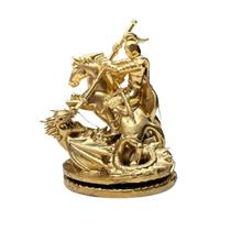 Miniatura Religiosa Santos e Arcanjos Resina 3D Dourada 5 cm Modelo:Sao Jorge