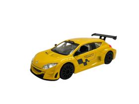 Miniatura Renault Megane Amarelo Acende Luz e Som 1:32 Miniatura Renault Megane Amarelo Acende Luz e Som 1:32