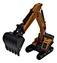 Miniatura Retroescavadeira Esteira Die Cast Metal Hidtaulica
