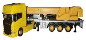 miniatura Scania R 730 4x2 carreta guindaste 3 eixos miniatura Scania R 730 4x2 carreta guindaste 3 eixos