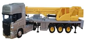 miniatura Scania R 730 4x2 carreta guindaste 3 eixos