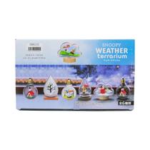 Miniatura Snoopy Scene Weather Bottle, Figuras De Anime, Ornamentos, Brinquedo Caixa Surpresa