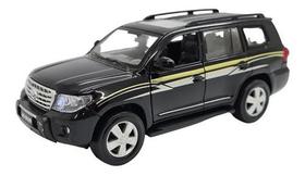 Miniatura Toyota Land Cruiser Preto Acende Luz/som 1:34 Miniatura Toyota Land Cruiser Preto Acende Luz/som 1:34