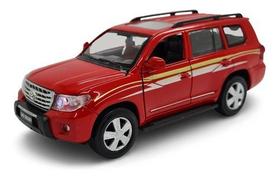 Miniatura Toyota Land Cruiser Vermelho Acende Luz/som 1:34 Miniatura Toyota Land Cruiser Vermelho Acende Luz/som 1:34