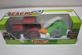 Miniatura Trator Com reboque CJ Fazenda Express Wheels - Express Wheels Farm Playset